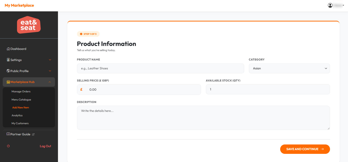 screenshot of the Add New Item - Form